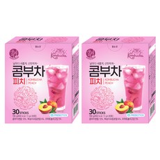 SONGWON 康普茶隨身飲 蜜桃口味, 5g, 30條, 2盒