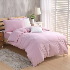 LAMINA 樂米娜 涼感針織條紋單人被套, 粉色