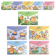 동아피엠에스 A4 똑딱이 캐릭터 자료 수납 봉투 파일 5종 세트, 카피바라, 3세트