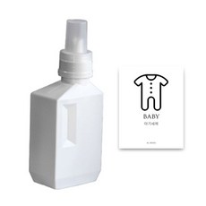 아토소 세탁세제 소분 디스펜서 650ml + 아기세제 라벨 1p, 화이트, 1세트
