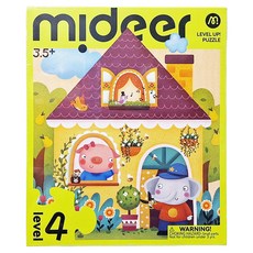 mideer 進階式拼圖 房屋 LEVEL4, 1盒, 54PCS