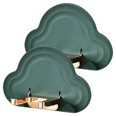 吹風機摺疊收納置物架, 2個, 原野綠