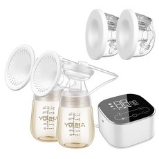 YOUHA 優合 雙邊電動吸乳器 YH-5020S + 優捷 Express Cups Plus 雙邊免手持真空集乳杯 24mm 超值組, 黑色, 1組