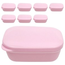 Three Sun 便攜式方形肥皂盒, 8個, 粉紅色