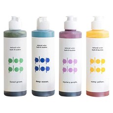 Plop Plop 彩色泡泡沐浴露組，含梔子萃取物和植物萃取物，鎮定保濕，佛手柑香氣, 4瓶
