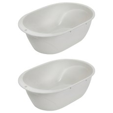 All You Living 多用途橢圓大型洗衣盆/澡盆, 大理石白, 2個