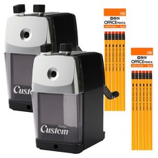 칼 5단계 심조절 연필깎이 CC-2000 + 동아연필 HB 6p 세트, 블랙, 2세트