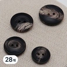 동대문단추왕 리얼 소뿔 단추 JWS-23 15mm, 블랙보카시, 28개