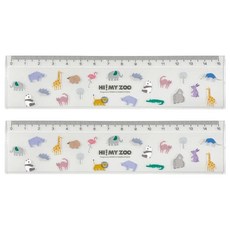 kutsuwa_ hi my zoo 15公分尺, 透明色, 2入