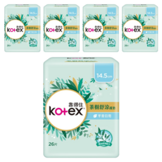 Kotex 靠得住 茶樹舒涼護墊, 14.5cm, 26片, 5包