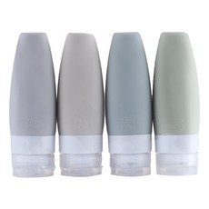 旅行多功能矽膠分裝瓶 60ml x 4件組 B型, 混合顏色, 1套