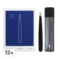 紳士牌精密尖頭斜口頂級鑷子, 12個, 黑色