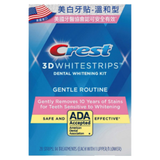 Crest 3D White 美白牙貼高效組 溫和型 專業牙醫美白使用成分 深入去除牙膏無法解決的頑固牙漬, 120g, 1盒