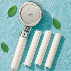 G&B 多重過濾水質改善淨水蓮蓬頭 + 3個濾芯組, 混合色, 2套