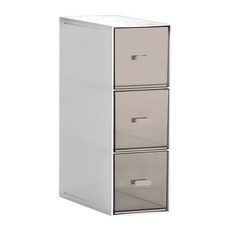 小麥購物 桌面抽屜收納盒 三格高款 C157 570g, 白色, 1個