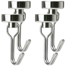 LifeShopping 可轉鉤 CAHW0113B 16mm 4個 銀色 - 廚房浴室多用途磁鐵掛勾