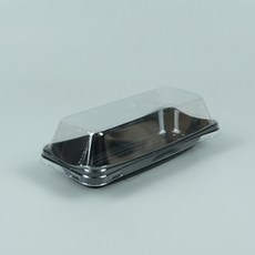 샌드위치 직사각 PET 용기, 블랙, 100개