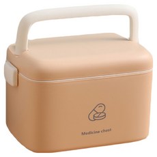 雙層醫藥急救保健收納箱 大款 白色/粉色, 1個