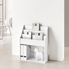 양지가구 전면책꽂이, 백색, 3단