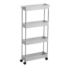 京太陽 4層帶輪縫隙收納架, 白色, 1個