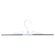 HIKARI 日光生活 床罩晾曬伸縮衣架 不鏽鋼, 銀色 + 白色