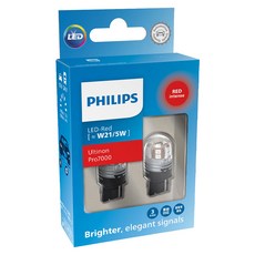 PHILIPS 飛利浦 台灣公司貨 Ultinon Pro7000 W21/5W雙芯大炸彈紅光煞車燈, 1套, T20