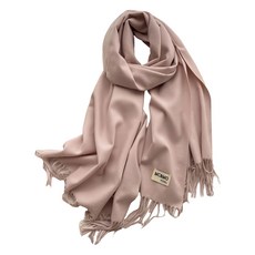 蘿林嚴選 韓版純色仿羊絨長款圍巾 浪漫粉, 200 x 70cm