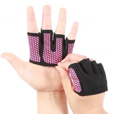 Bymi 防滑普拉提瑜伽手套雙手套組, 粉色, 1組