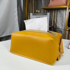 아티홈 가죽 럭셔리 심플 거실 티슈 케이스, 옐로우