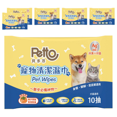 Petto 貝多芬 寵物清潔濕巾, 10, 6包