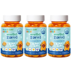 Nutri D-DAY 孩童魚油咀嚼錠, 45顆, 3罐