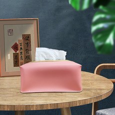 아티홈 가죽 럭셔리 심플 거실 티슈 케이스, 핑크