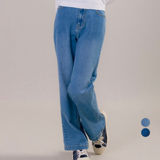 Ddo 中小學生圓筒丹寧直筒褲