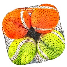 All for paws 犬用 戶外系列 迷你彈跳球 4入 耐嚼材質 多樣紋理 顏色和聲音設計, 橘色 + 綠色, 1組