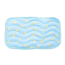 寵物夏季冰絲涼墊 藍色香蕉 透氣柔軟親膚 涼感輕薄 底部防潮防滑, S, 1個