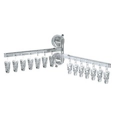 Starium 免鑽孔吸盤式雙層曬衣架, 透明