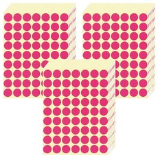 鶴屋 圓形 螢光標籤 122P 粉紅色, 3個, 441個裝
