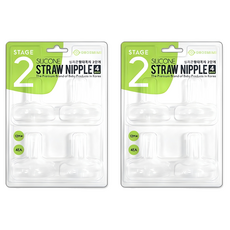 GROSMIMI 矽膠吸嘴 4入組 第2階段, 透明, 2組