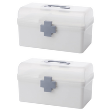 小麥購物 緊急醫藥箱 C511 小 白色 222g, 2個