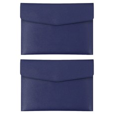 마르벨라 A4 고급 가죽 서류 보관 케이스, 블루, 2개