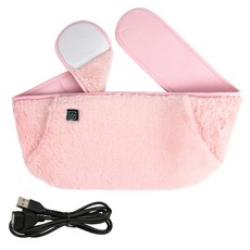 aibo 舒適絨毛 USB可插手暖宮腰帶(三檔調溫/附USB延長線), USB-21N6-P, 粉紅色