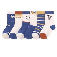 Bebeniz 兒童可愛圖案彩色中筒襪6件組