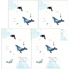 BERG 柏格文具 鯨魚精裝窄版26孔夾, 白色, 4個