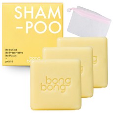 bong bong friends 孩童用洗髮皂 3入+肥皂起泡網 隨機出貨, 1套