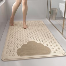 한봄누리 욕실 바닥 미끄럼방지 매트 68.5 x 34 cm, 베이지, 1개