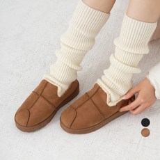 afinar 女士麂皮懶人毛毛鞋