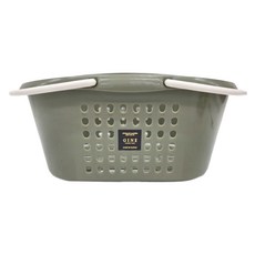 GINII 基尼多功能衛浴橢圓提籃 10L容量 MIT台灣設計製造, M(34.7 x 24.6 x 15.6cm), 莫蘭迪綠, 1個