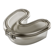 U型密封收納牙套盒 8.3 x 7.6cm 隱適美牙套適用, 黑色, 1個