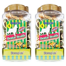 Boneplus 綜合雙色潔牙骨結, 添加牛奶,乳酪,草本,補充營養,適用於18週以上幼犬,成犬及老犬, 牛奶, 1.1kg, 2桶