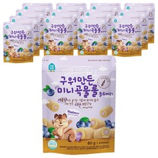 홈앤키즈 구워만든 미니곡물롤, 블루베리맛, 80g, 14개